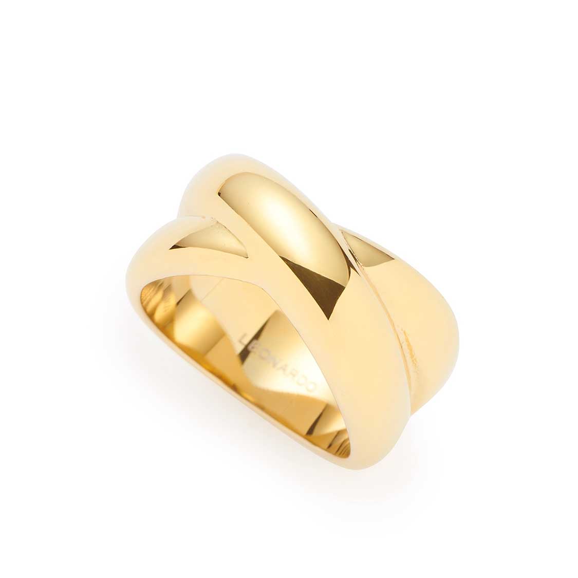 Ring LISBETH 18 gold, breites Modell mit gewölbter Oberfläche, Frontalansicht