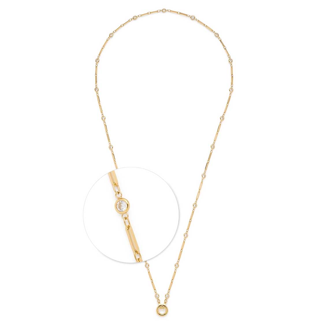Halskette REBECCA 80 cm gold Clip & Mix mit Kettendetail