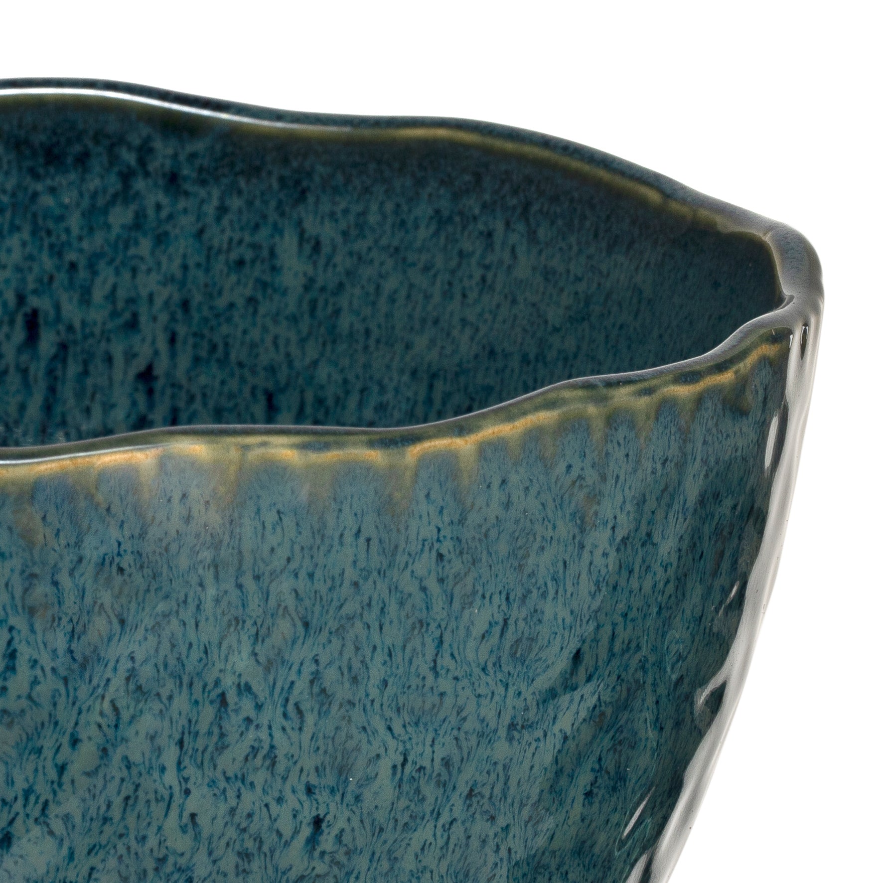 Keramikschale MATERA blau mit strukturierter Oberflaeche und Rand-Detail