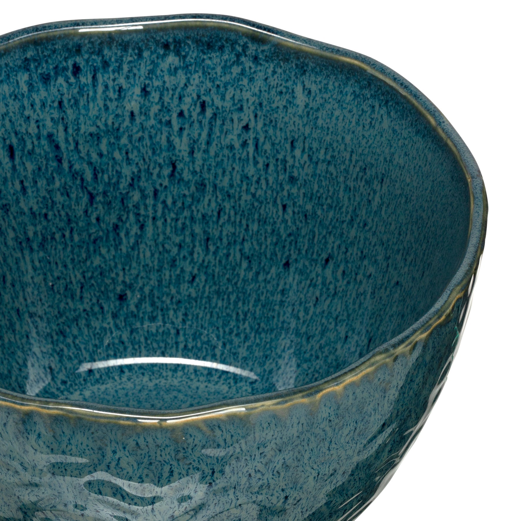Keramikschale MATERA blau, Detailaufnahme Glasur und Rand