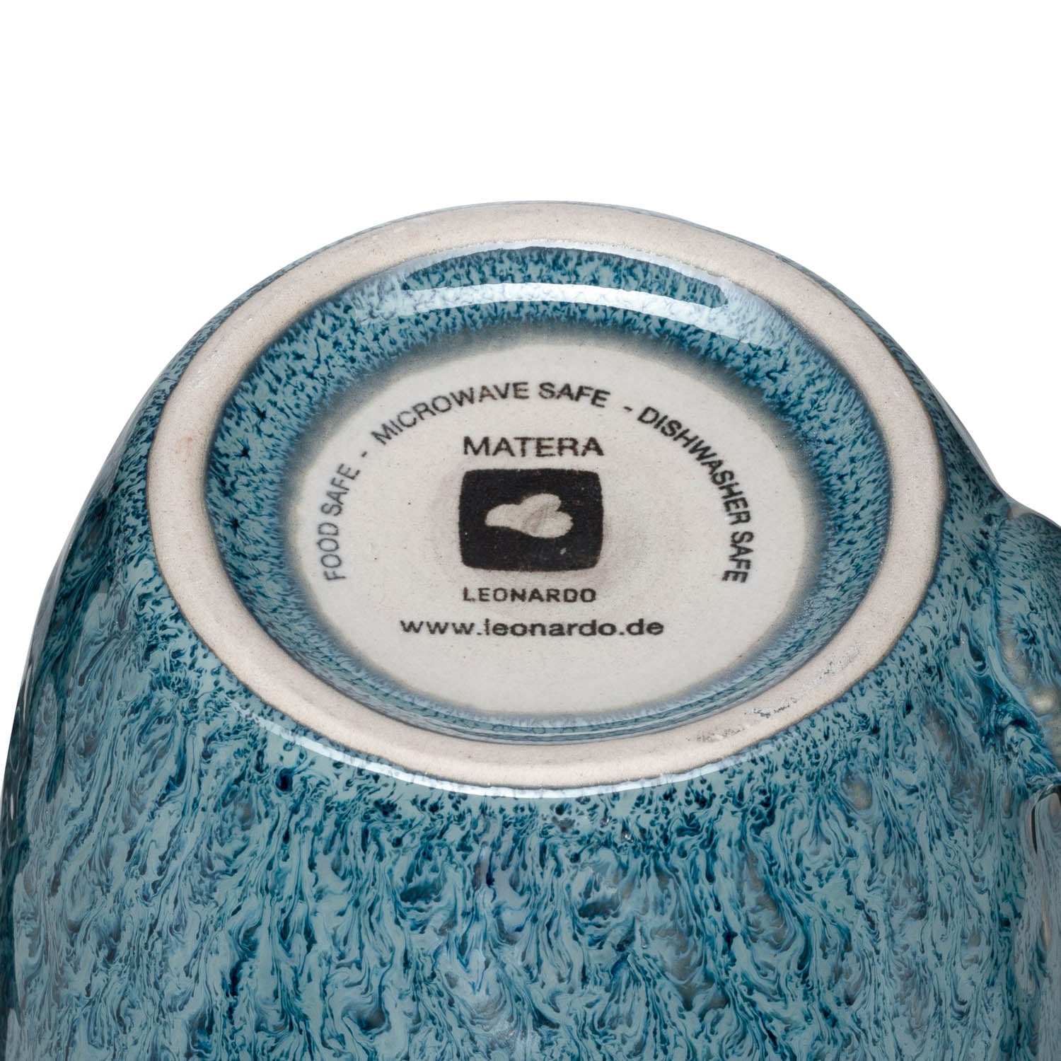 Keramiktasse MATERA blau, Bodenansicht mit Herstellerkennzeichnung