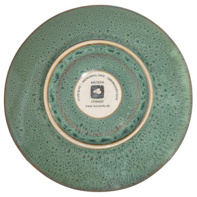 Keramikuntertasse MATERA grün von oben, Herstellerlabel in der Mitte sichtbar