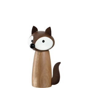 Gewürzmühle Holz CUCINA braun Fuchs mit Kopf und Schwanz vor weißem Hintergrund