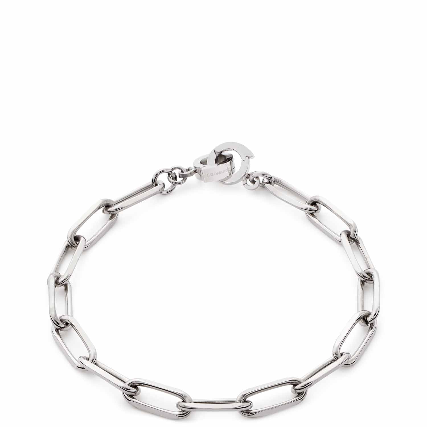 Armband ESTRELLA Clip & Mix in Silber mit ovalen Gliedern und Karabinerverschluss