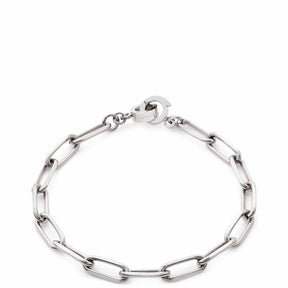 Armband ESTRELLA Clip & Mix in Silber mit ovalen Gliedern und Karabinerverschluss