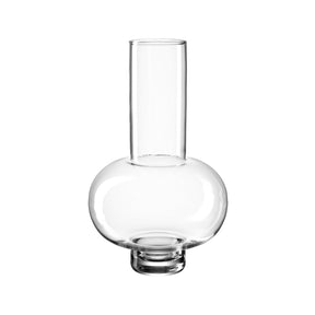 Vase VERNAZZO aus klarem Glas mit bauchiger Form und zylindrischem Hals