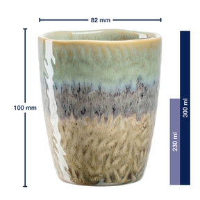 Massangaben zu Keramikbecher MATERA 300 ml grün/anthrazit/beige