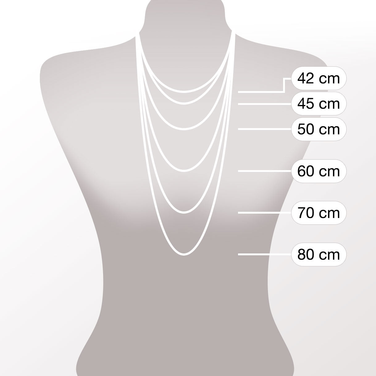 Massangaben zu Halskette ANKA 45 cm