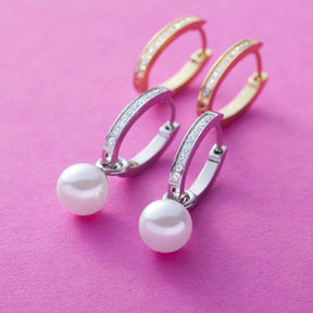 Creole RONIA gold glitz Beauty's mit Perlen auf rosa Untergrund, zwei Paar