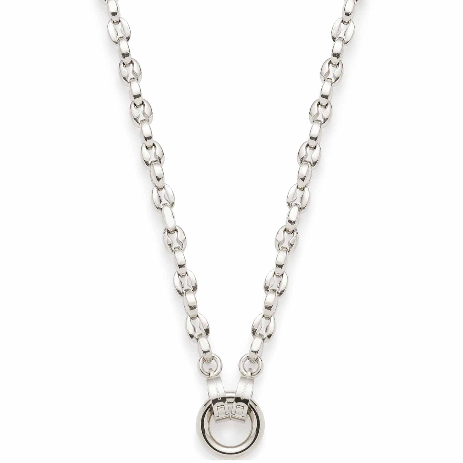 Halskette ROMEA mit Gliederkette und rundem Verschlussanhänger in Silber