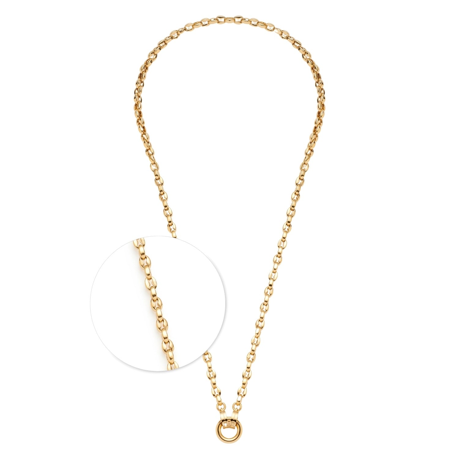 Halskette ROMEA gold mit Kettendetail und Verschlussring, Verpackungsfoto
