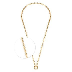 Halskette ROMEA gold mit Kettendetail und Verschlussring, Verpackungsfoto