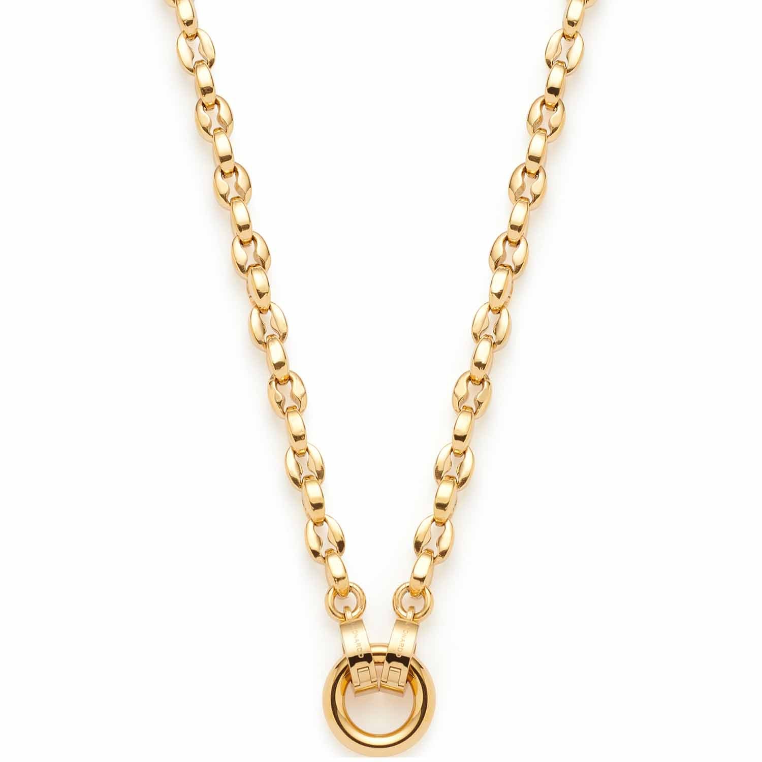 Goldene Halskette ROMEA mit Gliederkette und rundem Clip-Anhänger