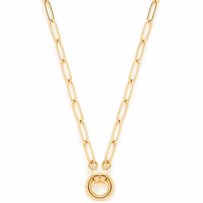 Goldene Halskette MODA mit Gliederkette und rundem Anhänger
