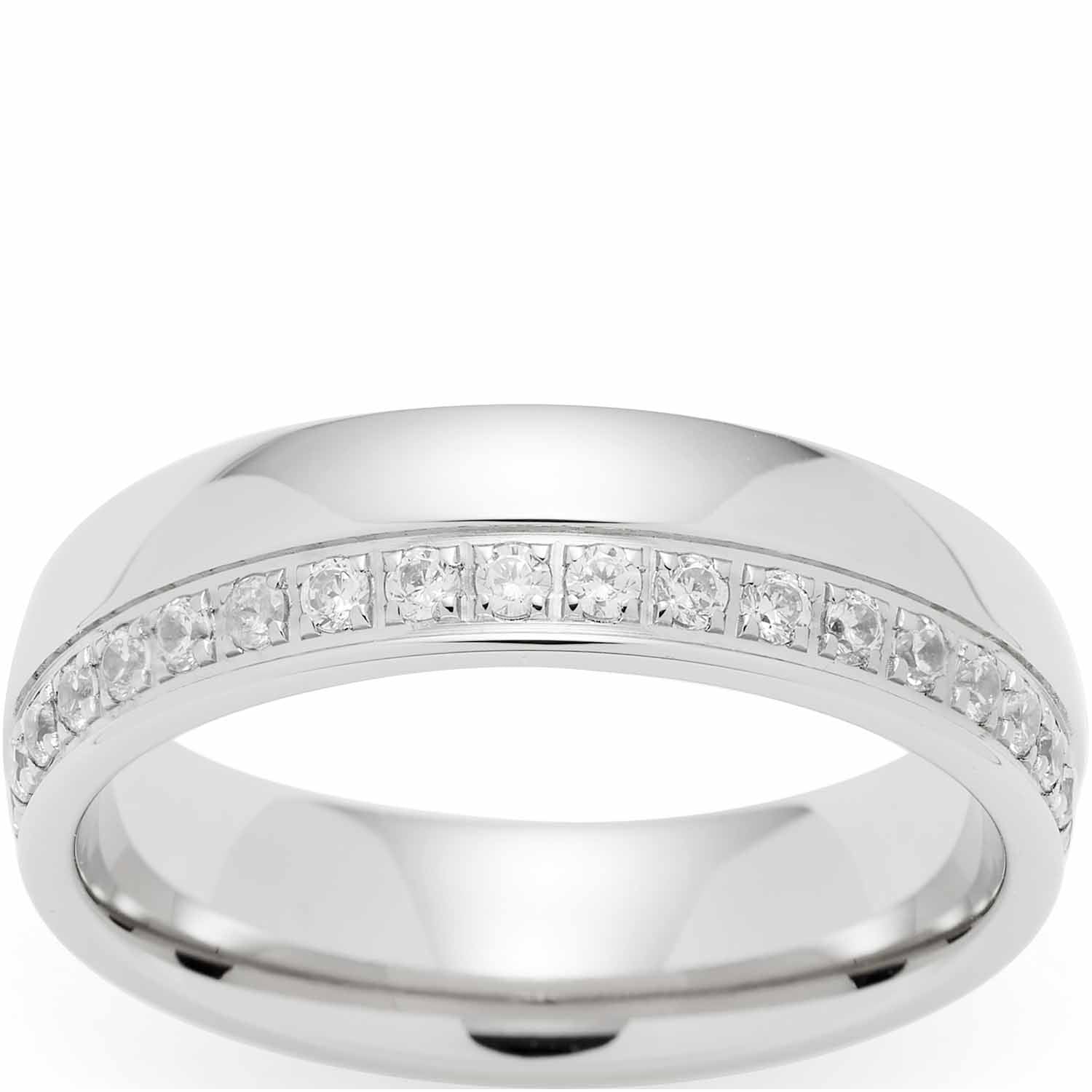 Ring BRILLANTE 17 Silber mit Zirkonia-Steinen, Draufsicht