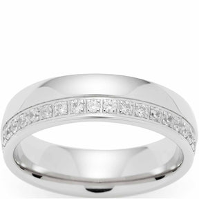 Ring BRILLANTE 20 aus Edelstahl mit Zirkonia-Steinen in Silber