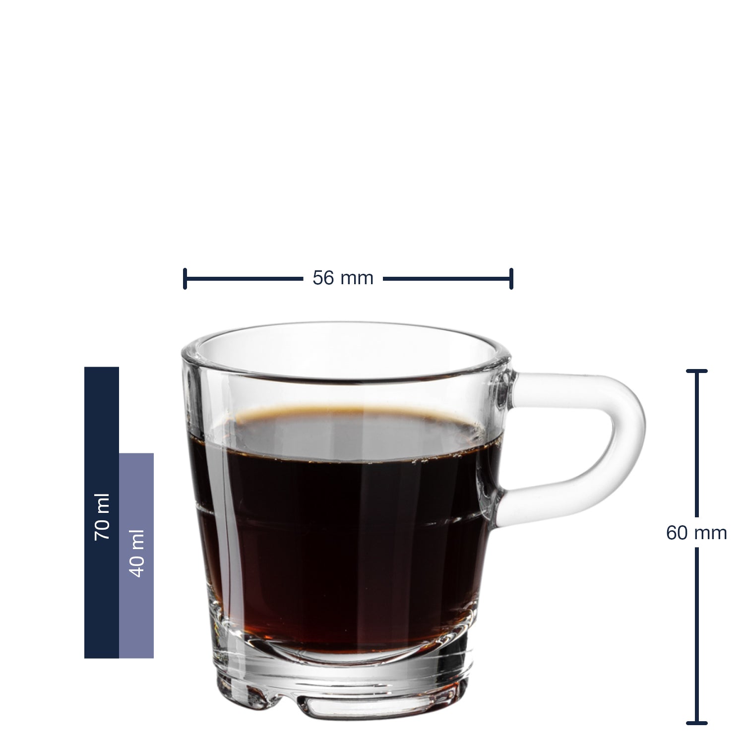 Massangaben zu Espressotasse SENSO 70 ml