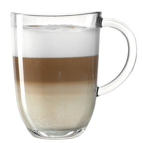 Latte Macchiato Tasse NAPOLI mit geschichteten Kaffeegetränk gefüllt