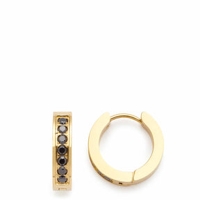Creole INKA NERO gold mit schwarzen Zirkonia-Steinen, zwei Varianten