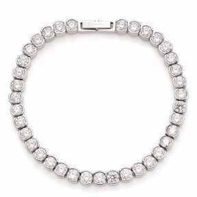 Armband CREMONA silber mit rundem Verschluss und Zirkonia-Steinen