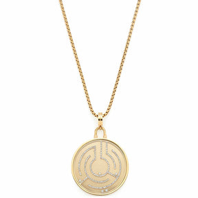 Halskette JOY mit rundem Anhänger und Spiralmuster in Goldfarbe