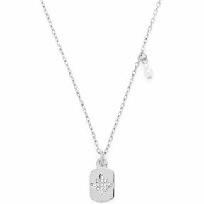Halskette AMARILA silber mit Blütenanhänger und Perle