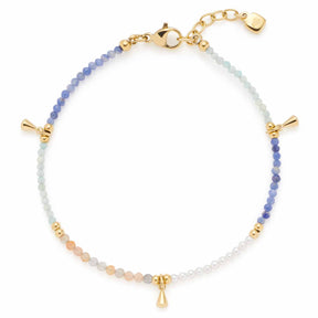 Armband BABELLI gold CIAO mit Perlen und Muschelelementen auf weißem Hintergrund