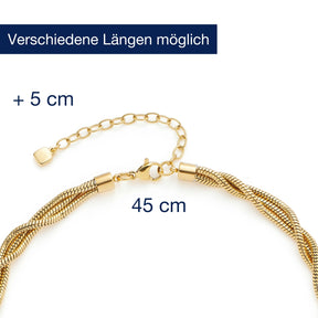 Massangaben zu Halskette SUE gold mit Verlängerungskette