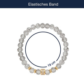 Armband BERNA gold mit Glasperlen und goldenen Spacern, Massmangaben