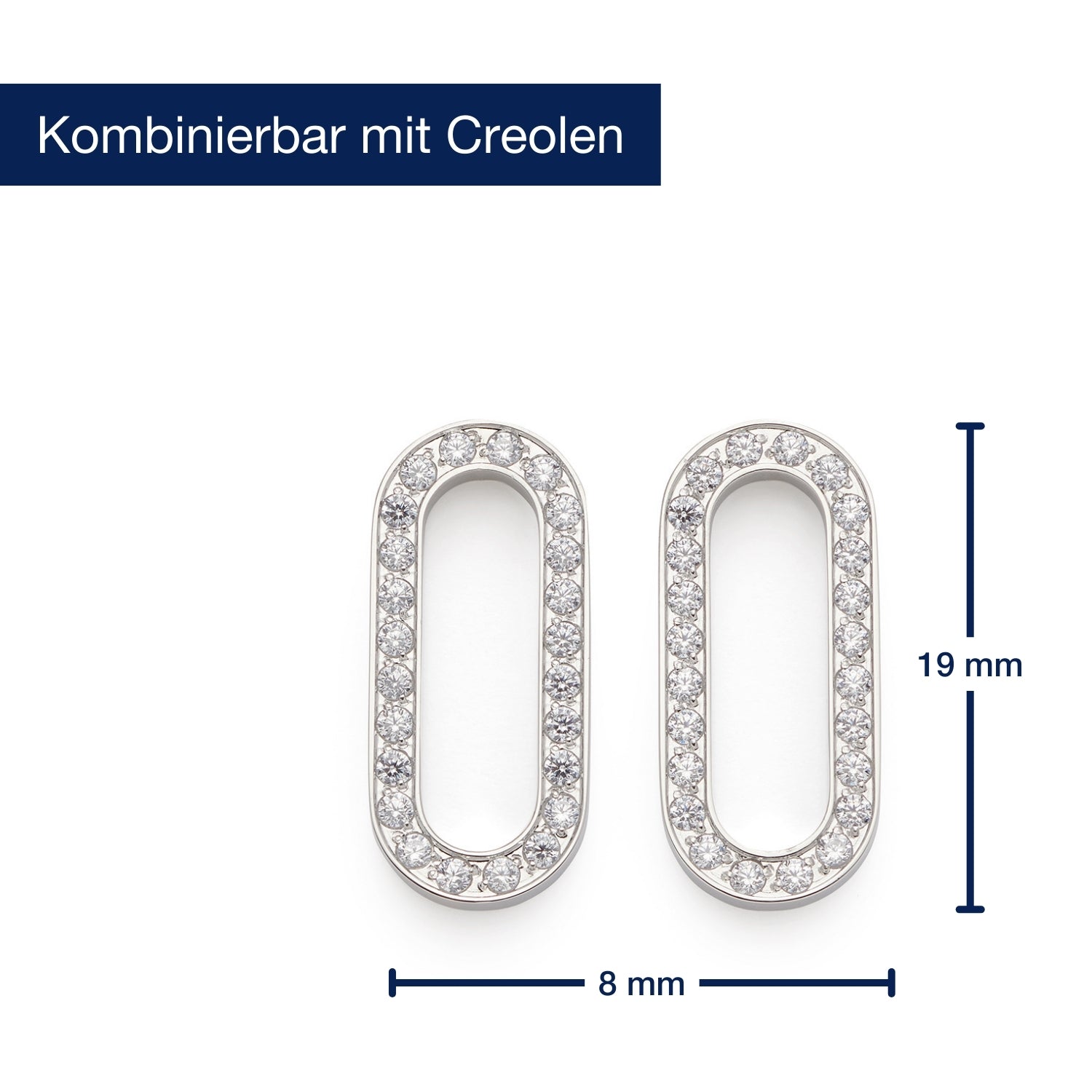 Massangaben zu Set/2 Anhänger JUICY Beauty's, ovale Form mit Zirkonia-Besatz