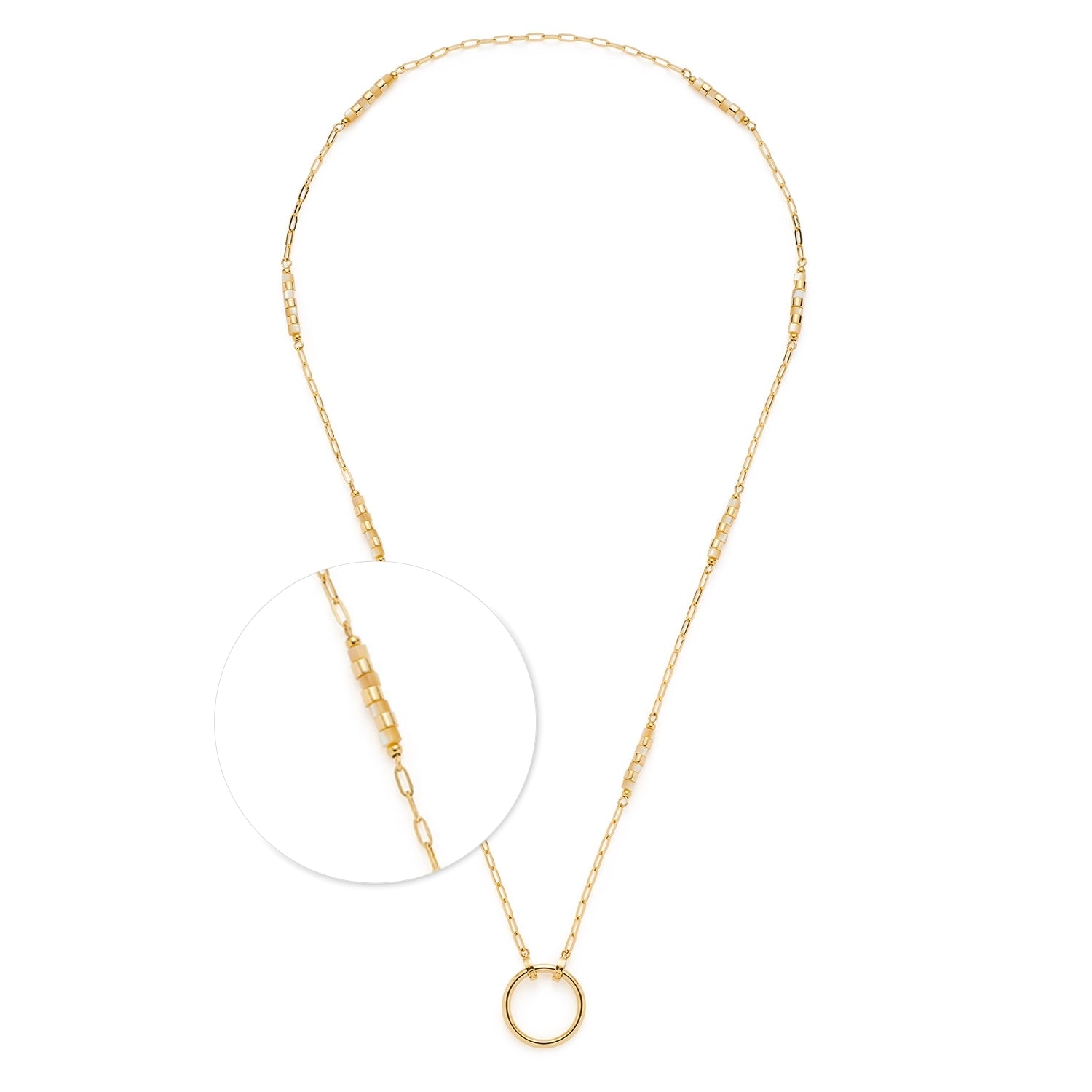 Halskette CARONNA gold Clip & Mix mit Kettendetail und Ringanhänger