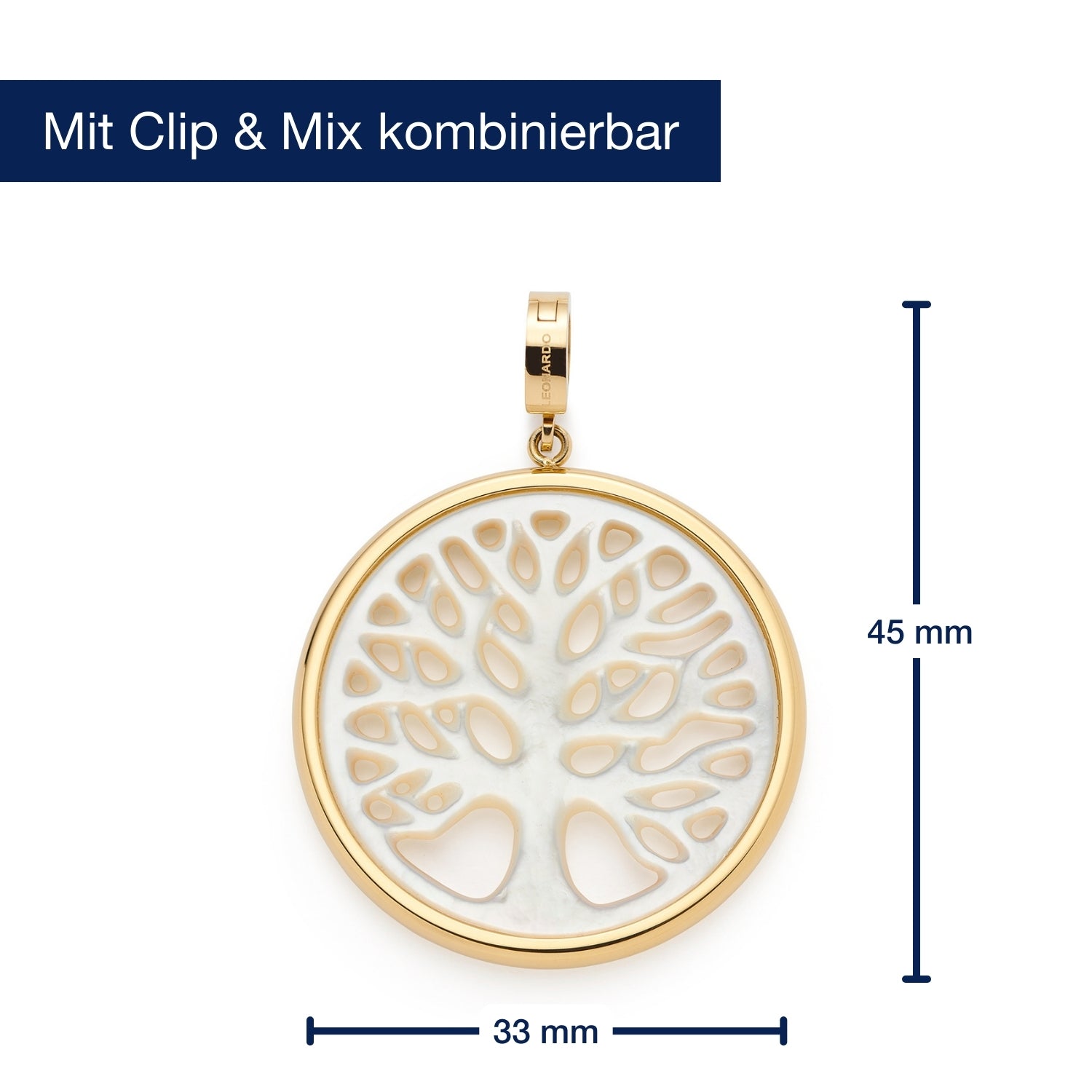 Massangaben zu Anhänger TREENA gold Clip & Mix