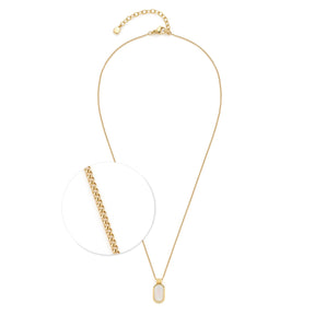 Halskette TALLY 42 cm gold CIAO mit Perlmutt-Anhänger, Detailansicht der Kette