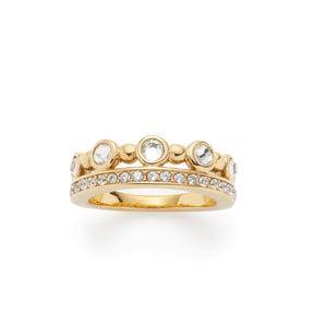 Ring BOBBY 20 gold mit runden Zirkonia-Steinen in goldfarbener Fassung