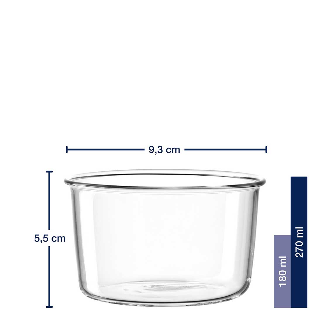Massangaben zu Schale VETRO 9 cm 2er-Set + 2 Eislöffel