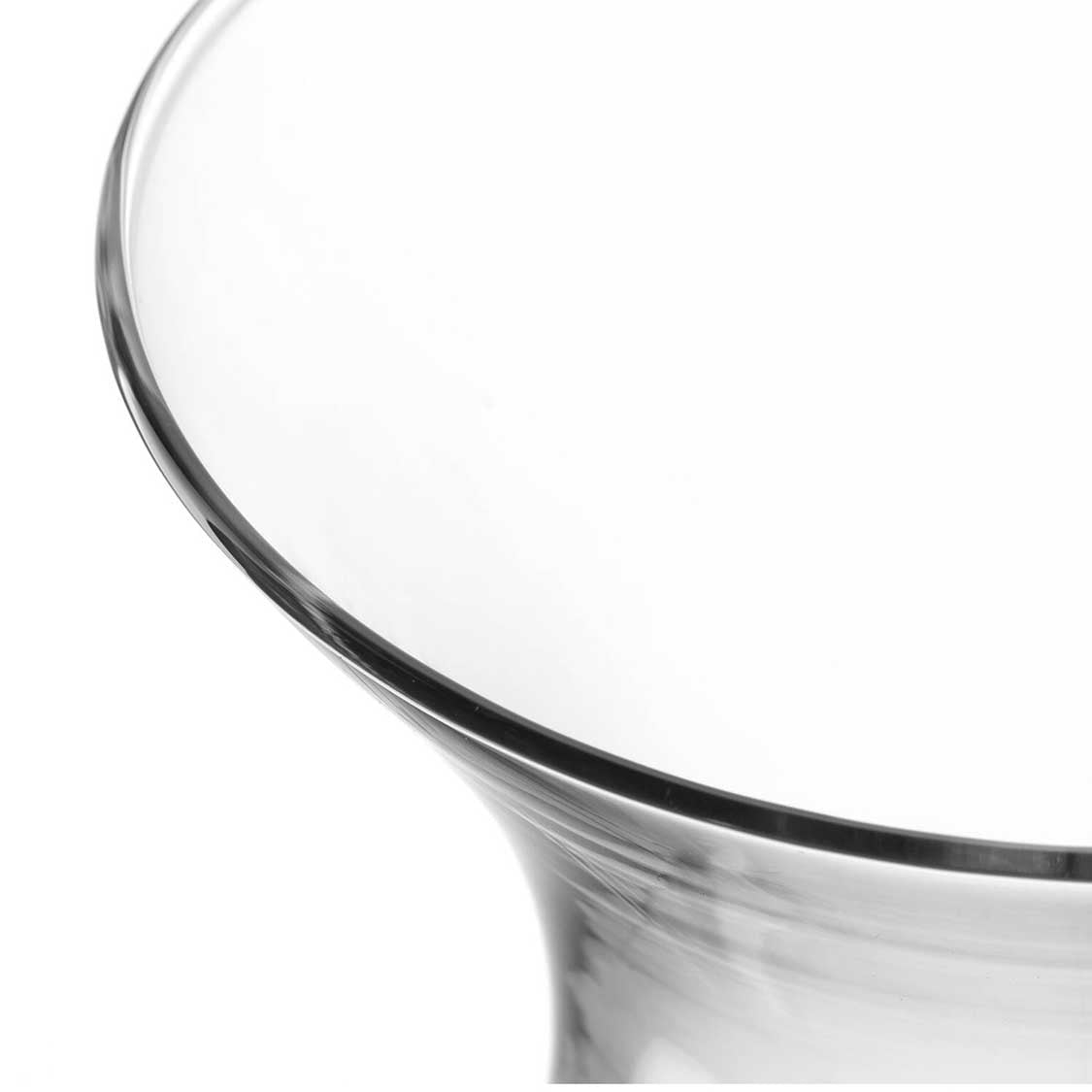 Vase GIA 22 cm, klares Glas, Detail des oberen Randes und der Wölbung