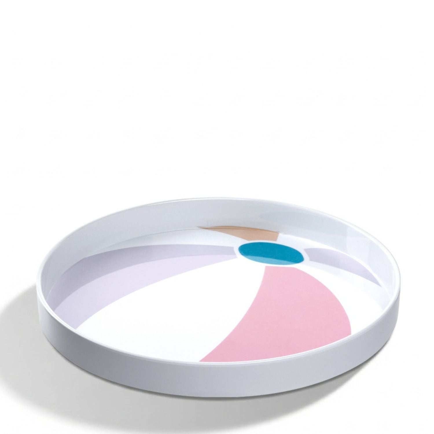 Tablett AMALFI mit geometrischen Formen in Rosa, Blau und Weiß