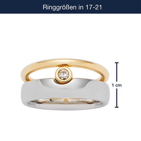 Massangaben zu Ring CLAIRE 18, zwei-teilig in Gold und Silber