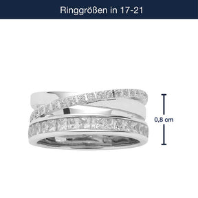Massangaben zum Ring SARAH 18, silbern, Edelstahl mit Zirkonia