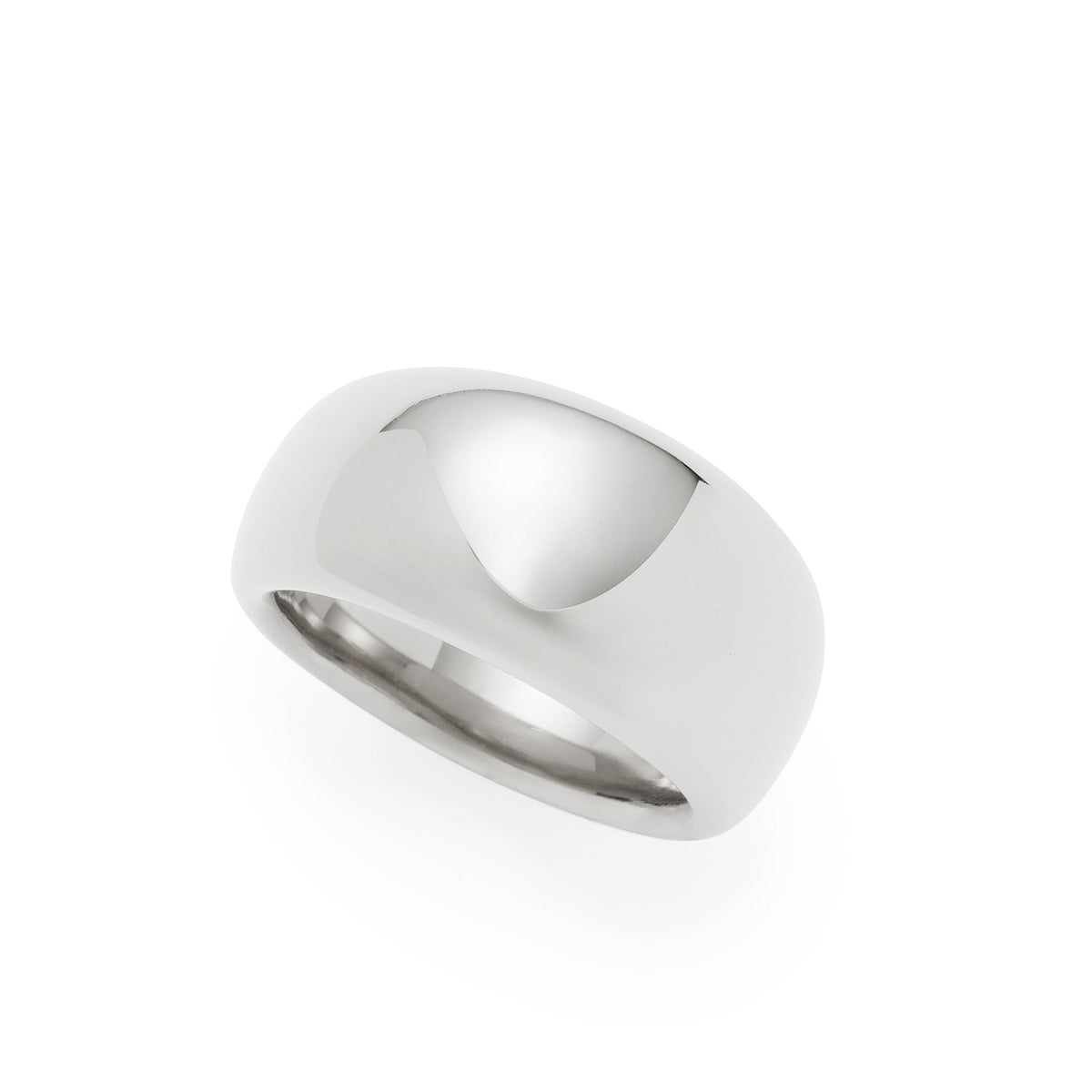 Ring GEORGETTE 19 silber glänzend aus Edelstahl vor weißem Hintergrund