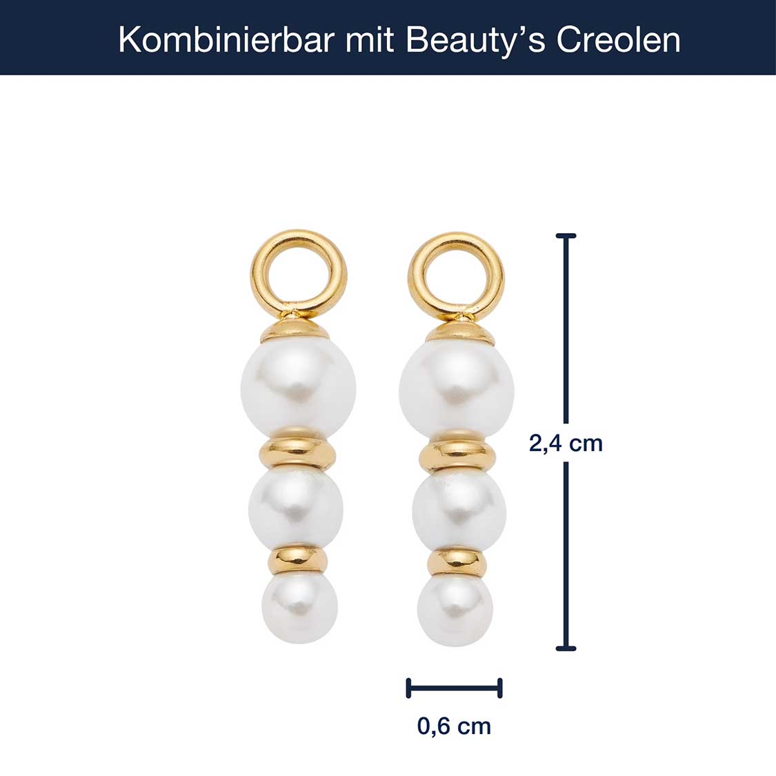 Massangaben zu Set/2 Anhänger JUSTINE gold Beauty's