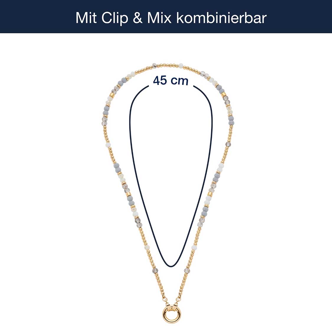 Massangaben zu Halskette BERNIE gold Clip & Mix