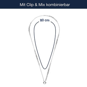 Messangaben zu Halskette SUZANNE Clip & Mix silber