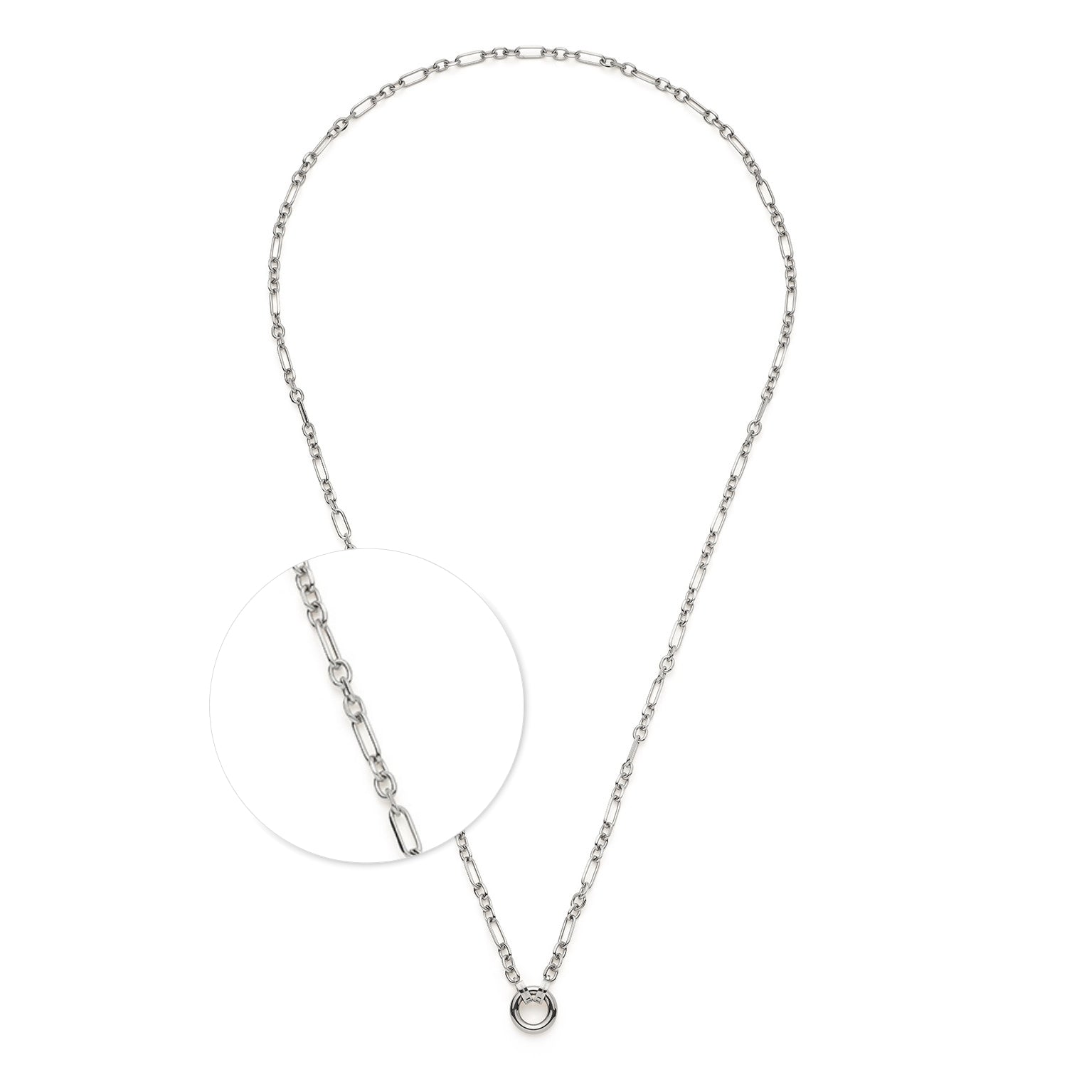 Halskette NINON 70 cm Clip & Mix in Silber mit Kettendetail und Verschluss