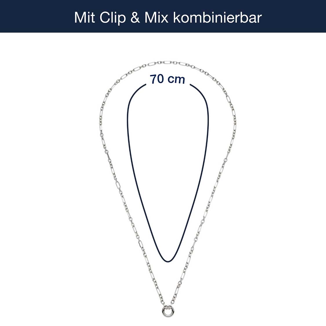 Massangaben zur Halskette NINON 70 cm Clip & Mix
