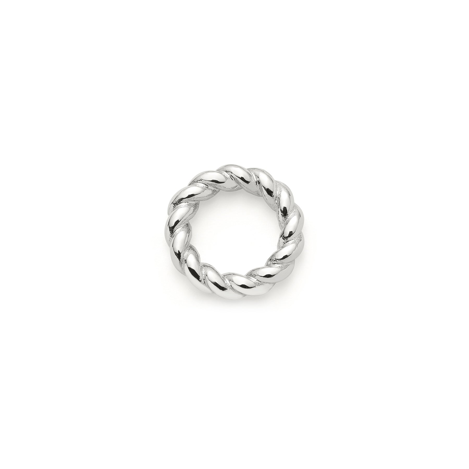 Edelstahlring LIESEL Clip & Mix silber, gedrehtes Muster, Frontansicht