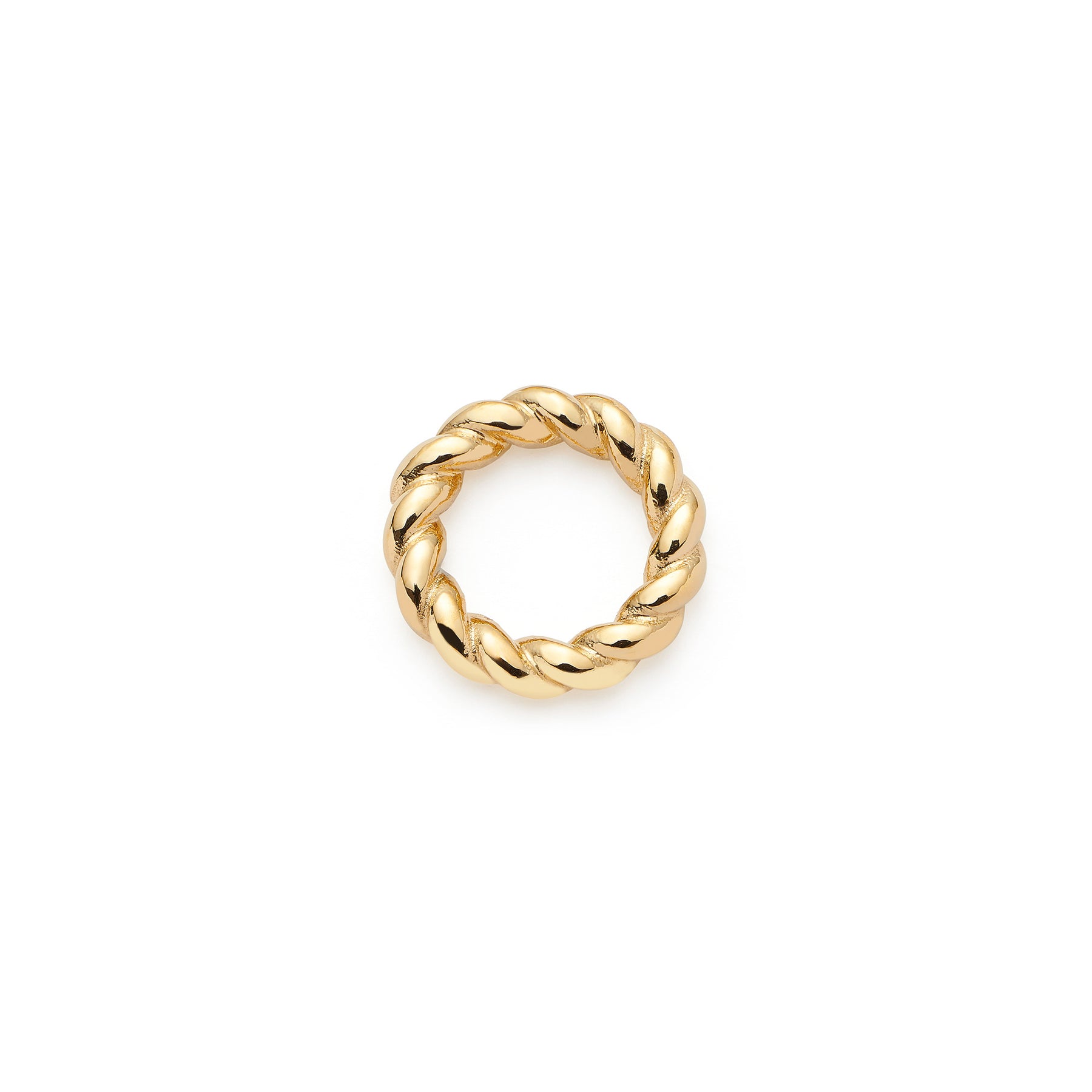 Edelstahlring LIESEL Clip & Mix gold mit gedrehtem Muster auf weißem Hintergrund