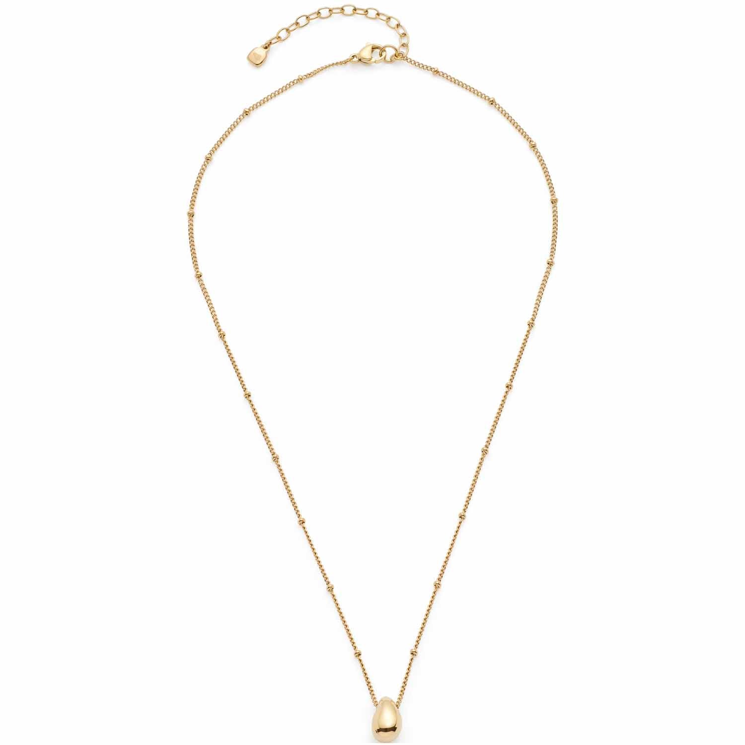 Halskette CLOTHILDE gold mit eckigem Anhaenger auf weissem Hintergrund