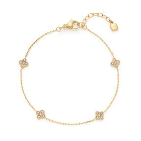Armband LISETTE gold CIAO mit vier quadratischen Zirkonium-Elementen auf goldener Kette