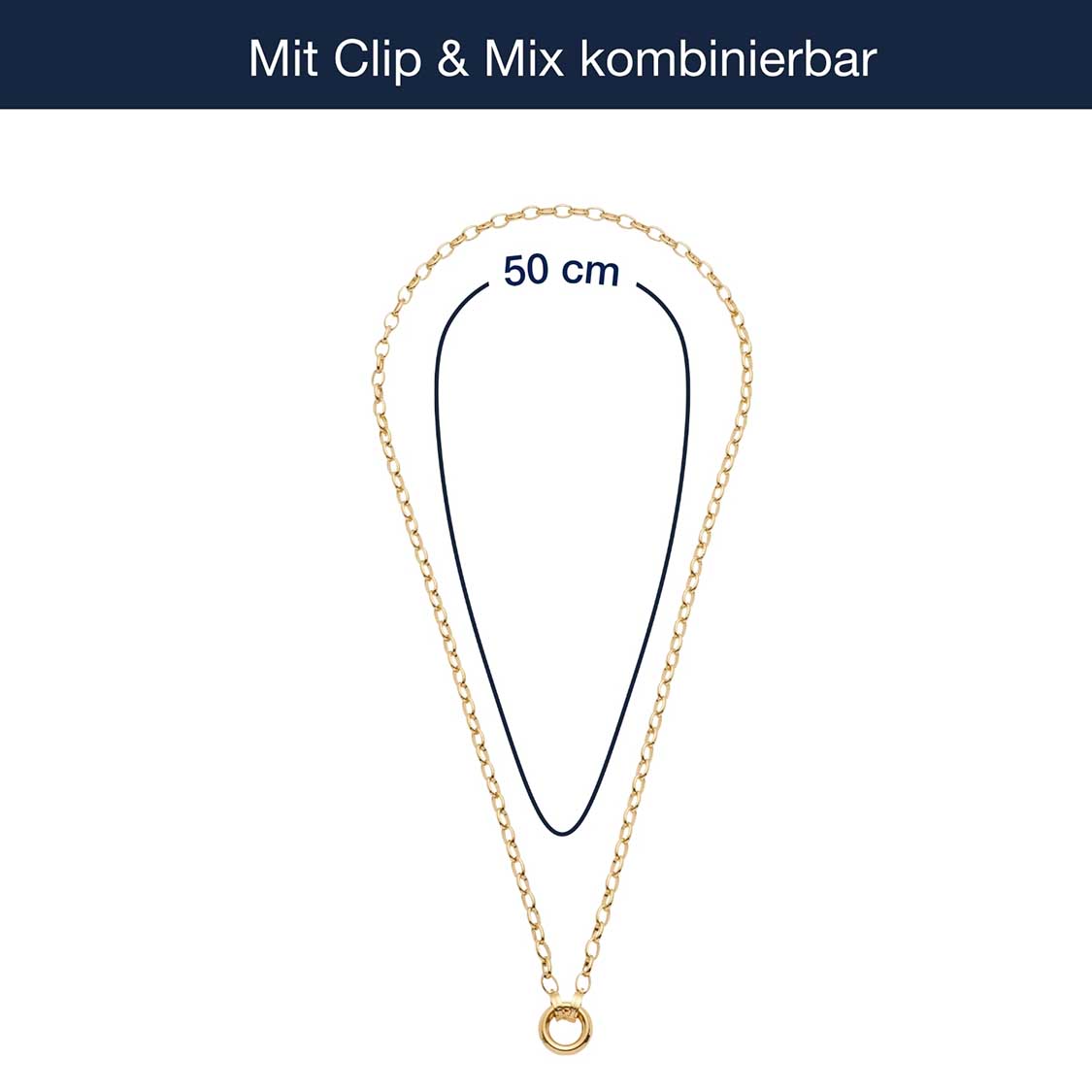 Massangaben zu Halskette TOMKE Clip & Mix gold